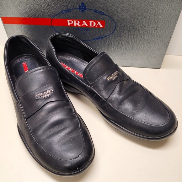 Prada Shoes | Saleprada Men's Loafers | Color: Black | Size: 7.5 | Sparkielane4u's Closet